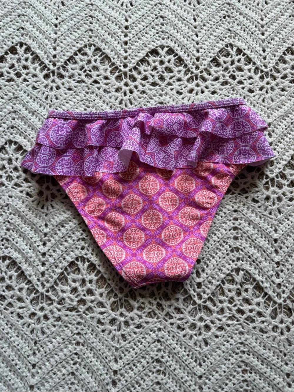 NWT Cabana Life Pink & Purple Girls' Long-Sleeve Rashguard Three-Piece Bikini